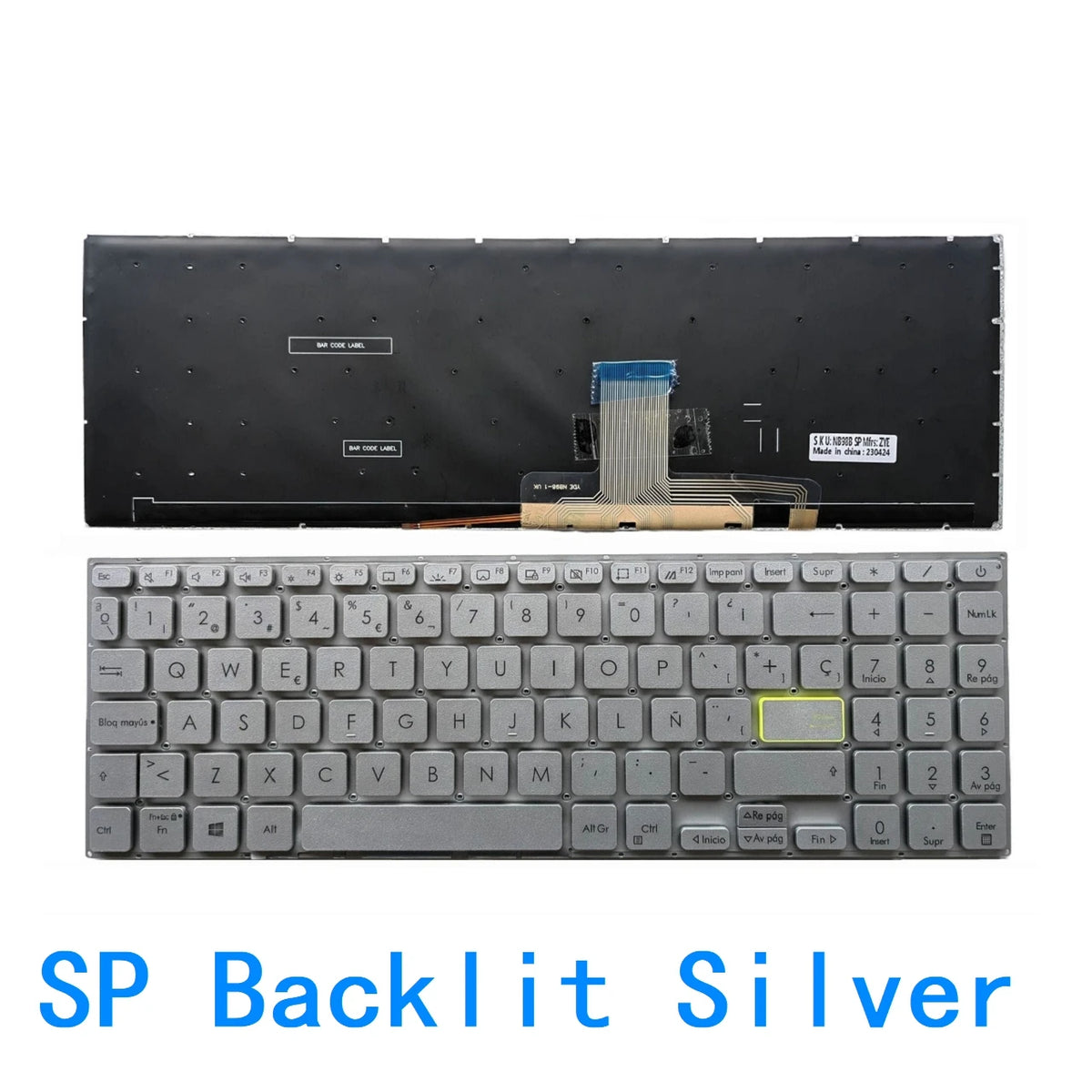 New US Russian Spanish Language  Backlit Keyboard For ASUS Vivobook E510 L510 X521 E510MA L510M X521UA X521IA X521J X521F ASUS laptop repair parts