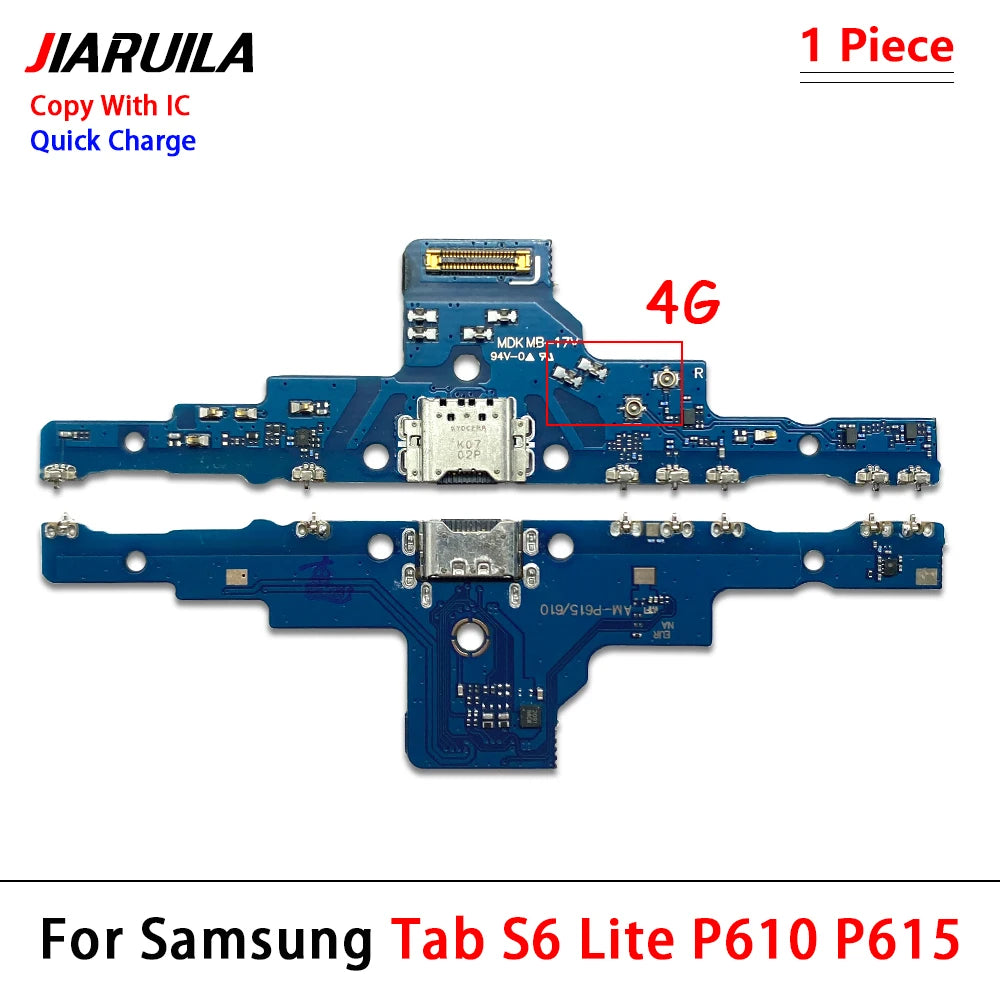 10Pcs, New For Samsung Tab S6 Lite P610 P615  USB Micro Charger Charging Port Dock Connector Microphone Board Flex Cable Samsung phone repair parts