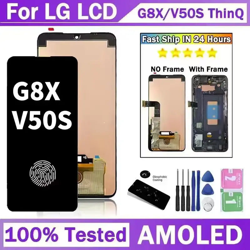 6.4“NEW For LG G8X V50S ThinQ LCD Touch Screen Digitizer For LG G8x V50s LMG850EMW LM-V510N LCD With Fingerprint LG phone repair parts