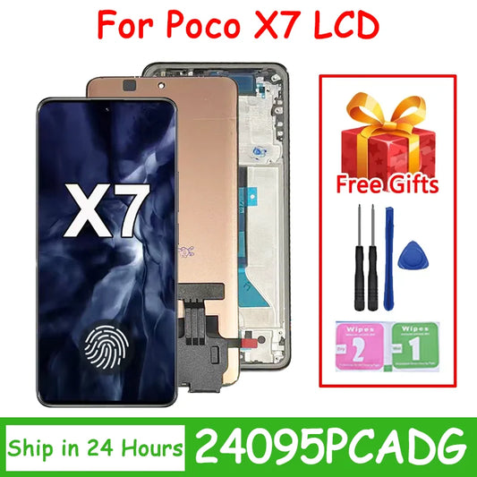 24095PCADG Display Screen For POCO X7 Display for Xiaomi POCO X7 LCD Display Digital Touch Screen with Frame Assembly Oppo phone repair parts Realme phone repair parts