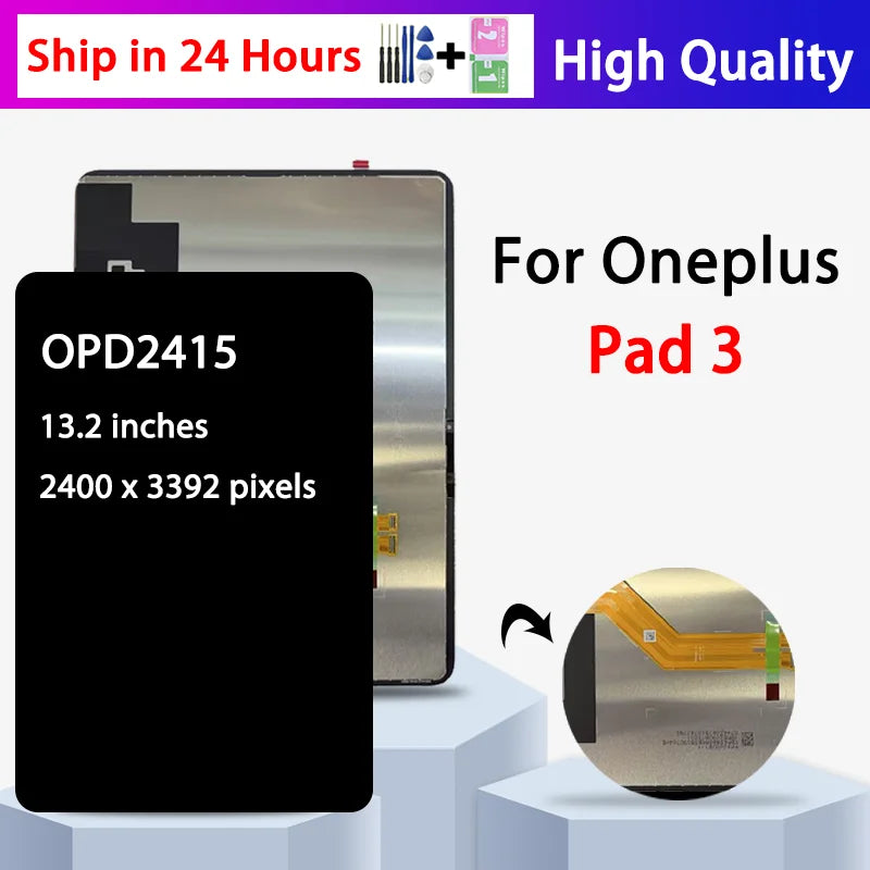 13.2“New For Oneplus Pad 3 LCD Display Touch Screen Digitizer Glass Assembly For 1+ Pad 3 OPD2415 LCD Repair Parts Tablet repair parts