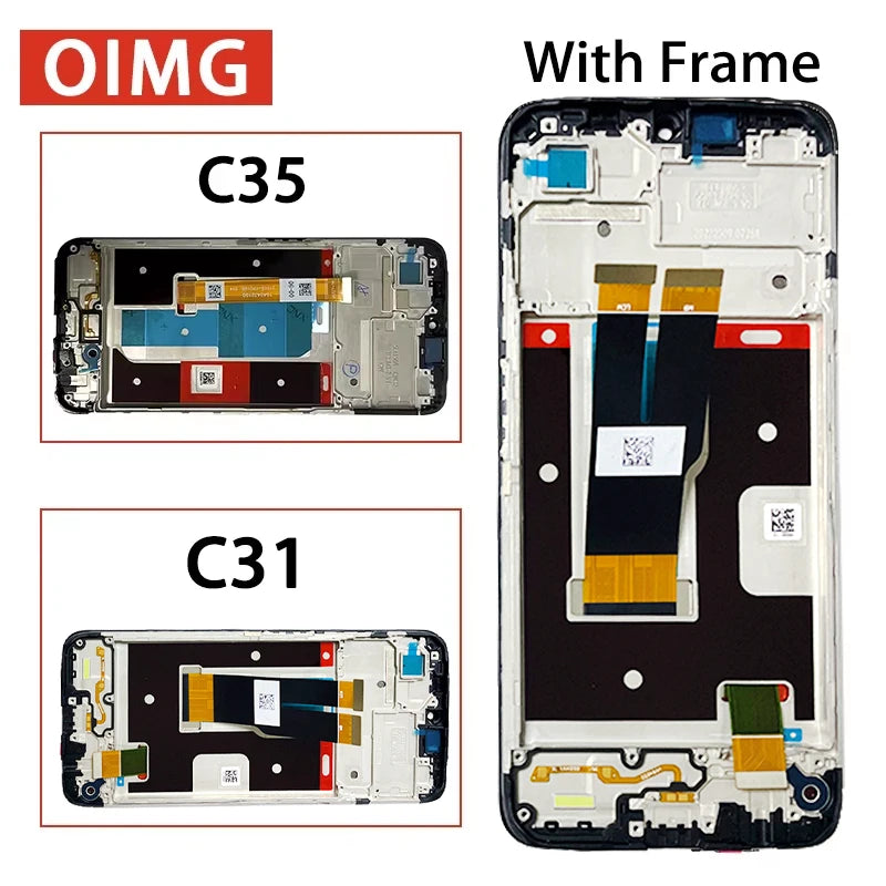 6.6"IPS For Oppo Realme C35 RMX3511 LCD Display Touch Screen Digitizer Assembly Replacement For Realme C31 RMX3501LCD Frame Oppo phone repair parts Realme phone repair parts