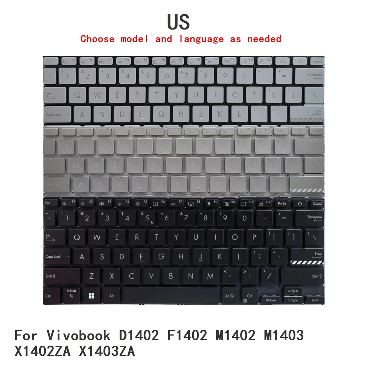 New US Language  Backlit Keyboard For ASUS Vivobook D1402 F1402 M1402 M1403 X1402ZA X1403ZA Notebook PC Replacement Keyboard  ASUS laptop repair parts