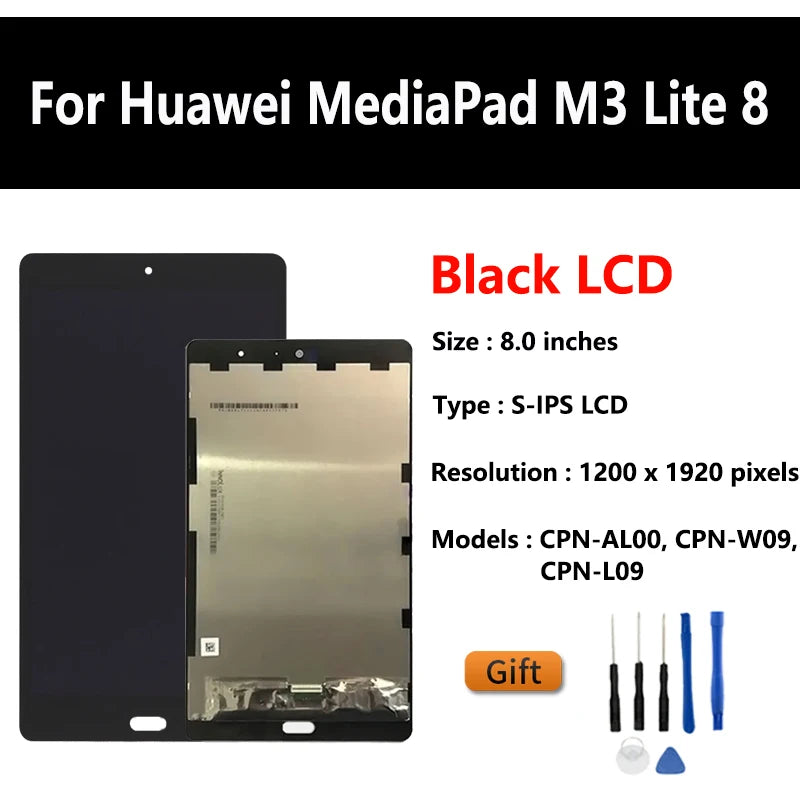 OEM LCD For Huawei Mediapad M3 Lite 8 8.0 LCD CPN-W09 CPN-AL00 CPN-L09 LCD Display Touch Screen Digitizer Assembly Tablet repair parts