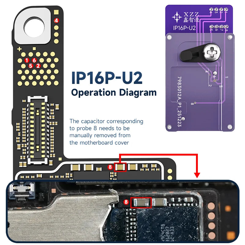 XZZ U2 charging Chip Reader/Writer Card Model 15Pro/PM 16Pro/PM Paired with 341 Programmer Professional Repair Tools