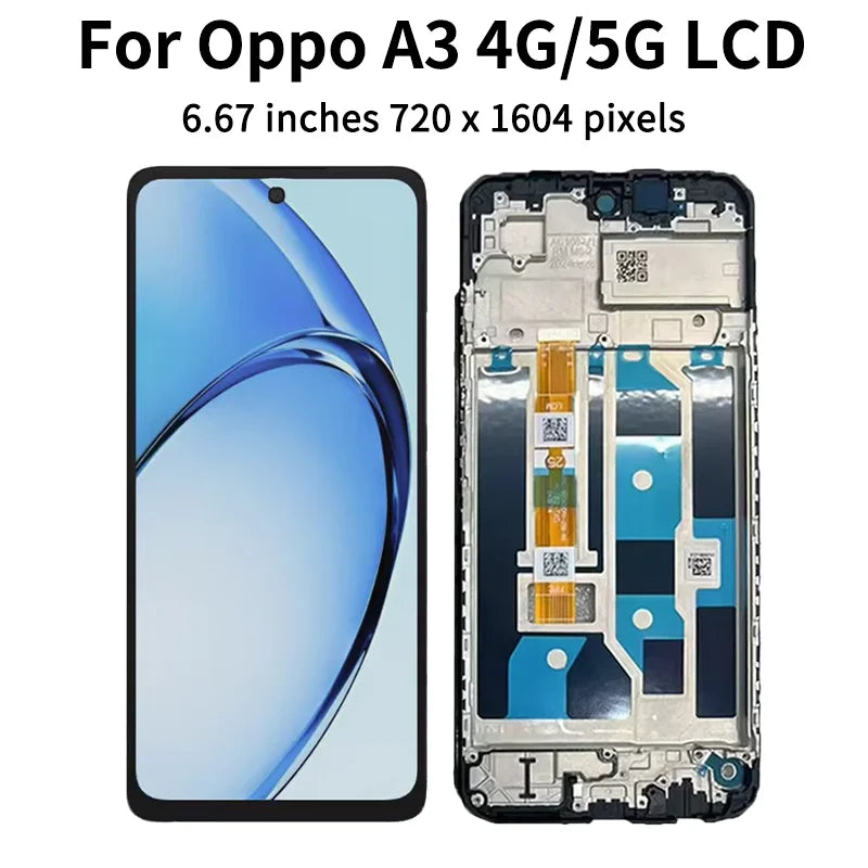 A3 5G CPH2683, CPH2693 Display Screen For Oppo A3 4G CPH2669, CPH3669 LCD Display Touch Screen Digitizer Assembly Oppo phone repair parts Realme phone repair parts