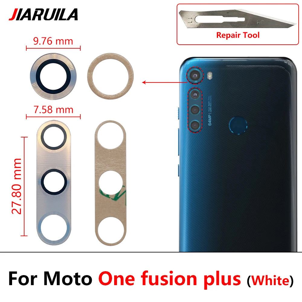 10Pcs,  Camera Glass Lens Back Rear Camera Glass Lens For Motorola Moto One Hyper Fusion Plus Action Vision With Adhesive Motorola phone repair parts