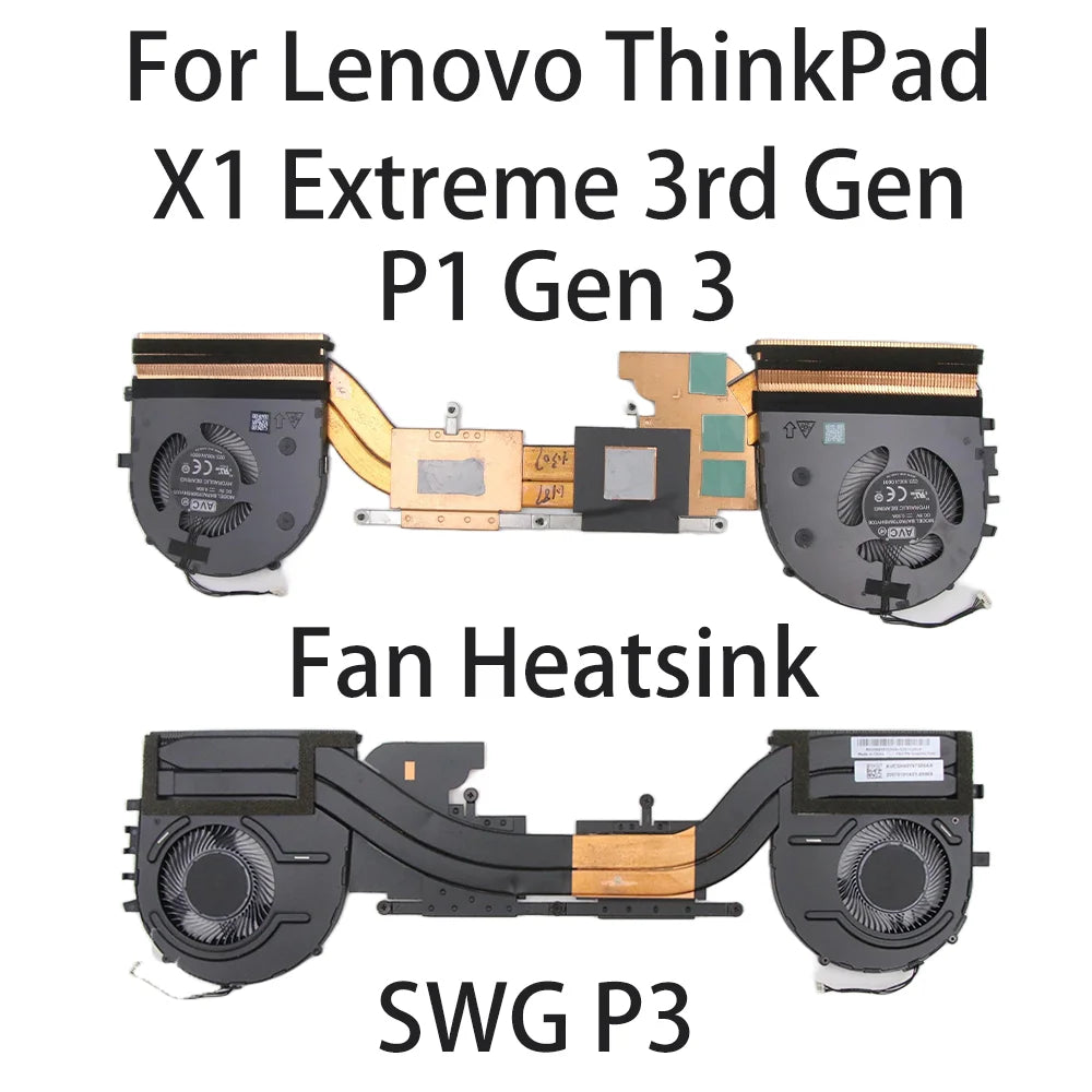 Original For Lenovo ThinkPad P1 Gen 3 X1 Extreme 3rd Gen Laptop Fan Heatsink CPU Cooler Cooling Fan 5H40Y67590 5H40Y67588 SWG P3 Lenovo laptop repair parts