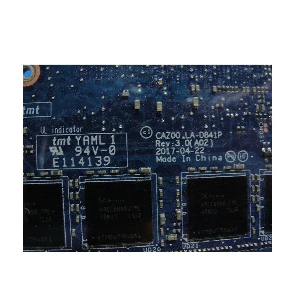 4N87K For Dell XPS 13 9360 LA-D841P Laptop Motherboard With CPU:i5-7200U RAM:8G DELL  laptop repair parts
