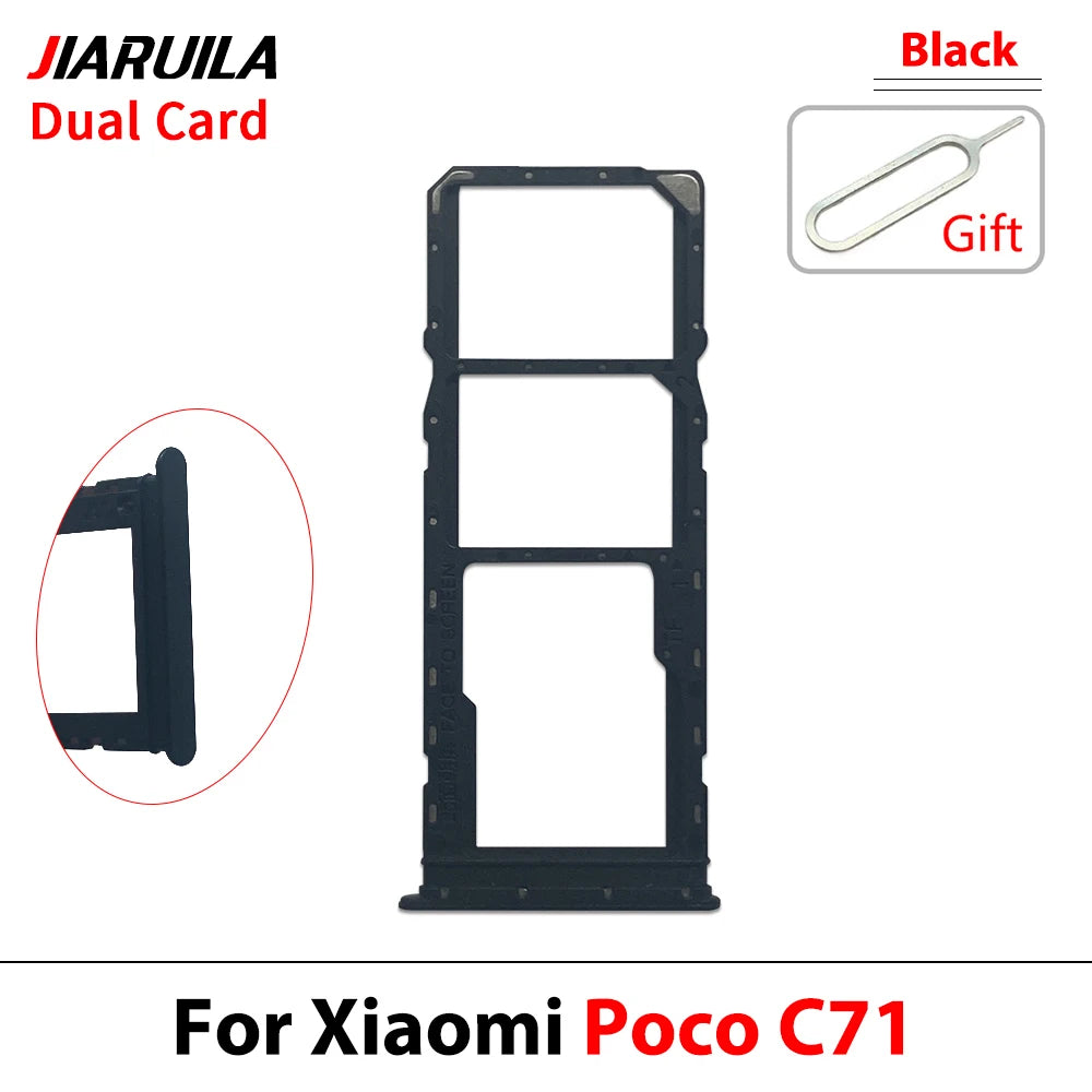 New For Xiaomi Poco C40 C71 C65 C75 C85 SIM Card Slot SD Card Tray Holder Adapter  Xiaomi  Xiao mi phone repair parts