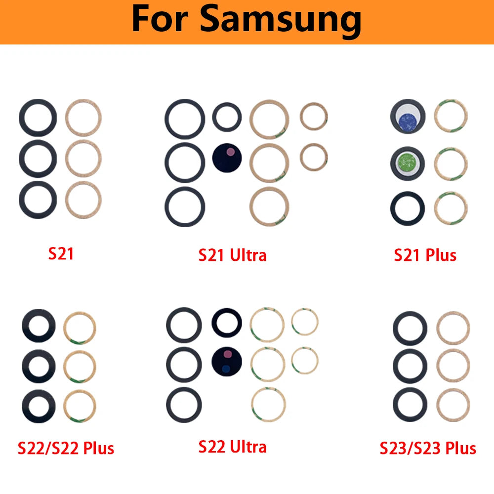 Rear Back Camera Glass Lens For Samsung  S20 S21 S22 S23 S24 Plus Ultra FE 5G Camera Glass With Adhesive Samsung phone repair parts