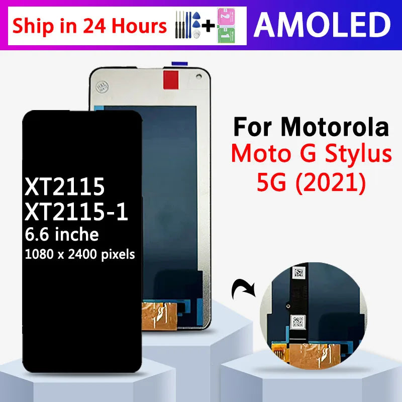 6.8 inch For Motorola Moto G Stylus (2021) LCD XT2115 XT2115-1 Display Touch Screen Digitizer Assembly For Moto GStylus 2021 LCD Motorola phone repair parts