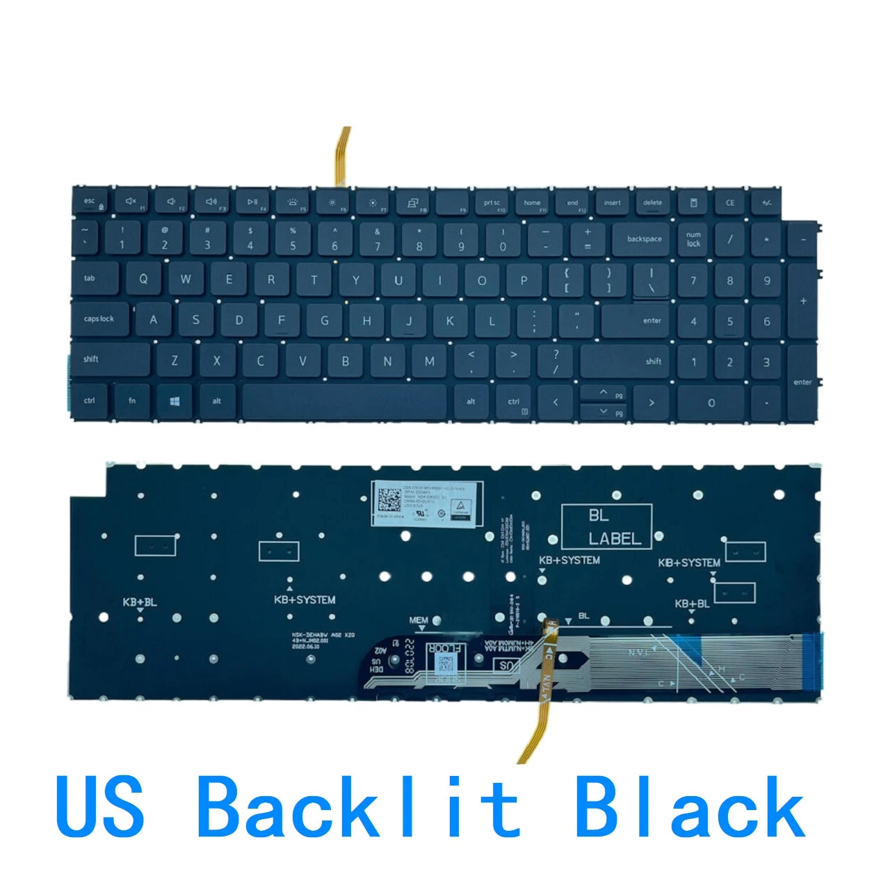 US RU SP AR BR Backlit Keyboard For Dell Inspiron 15.6"inch 3510 P112F 3511 3515 3525 5510 P106F 5515 5518 7510 16" inch 7610Dell laptop repair parts