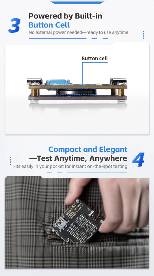 QIANLI IBridge Type-C Line Detector Full-line Sequence LED Indicator Light Supports Cables C to C to A Professional Repair Tools