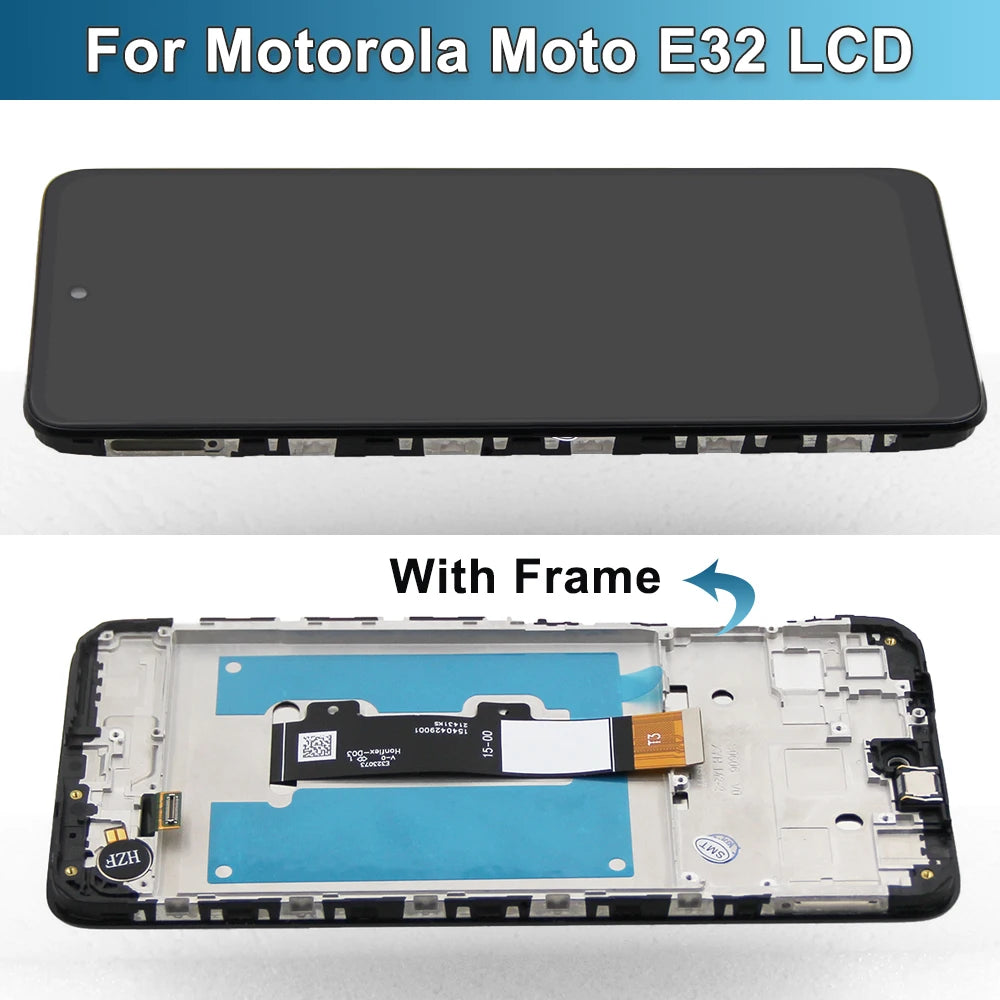 Screen for Motorola Moto E32 Lcd Display + Touch Screen Digitizer with Frame Assembly Panel for Motorola Moto E32 Replacement Motorola phone repair parts