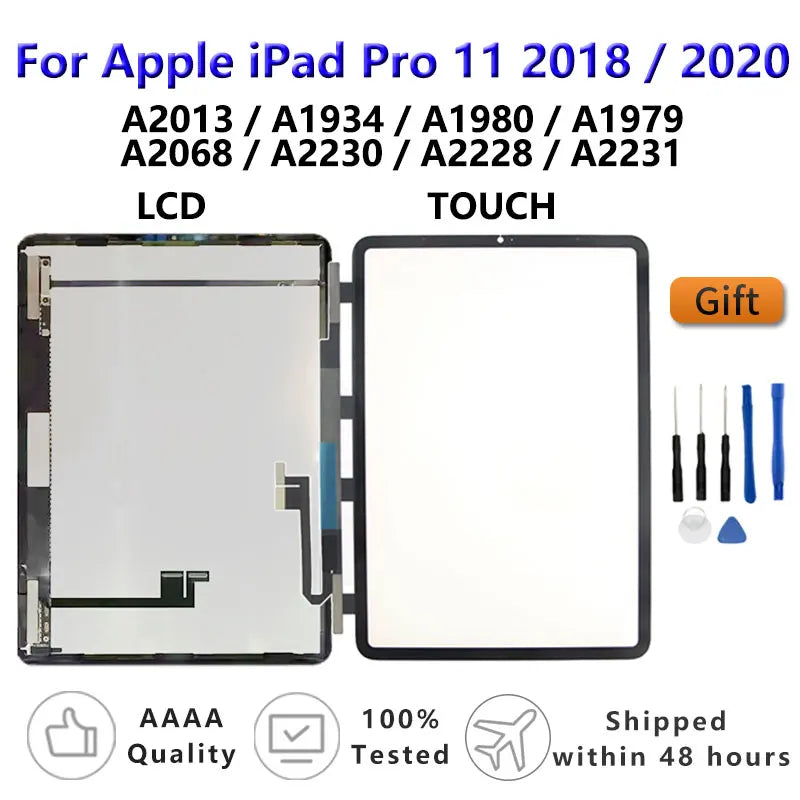 11“ OEM For Apple iPad Pro 11 LCD 2018 A1934 A1979 A2068 A2230 2020 LCD Display Touch Screen Digitizer Assembly Replacement  iPad repair parts