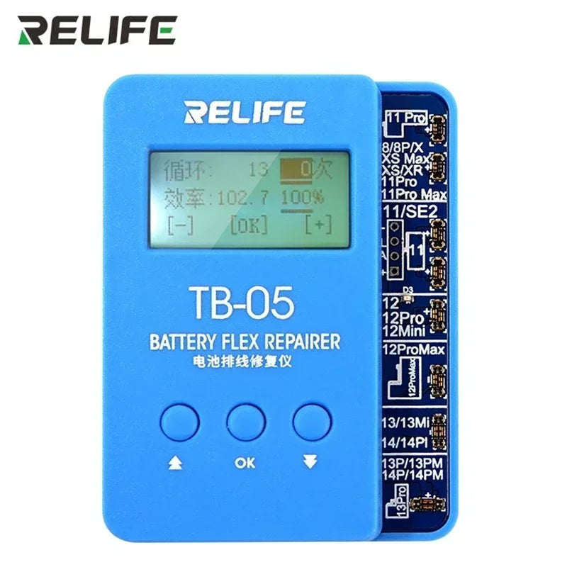 RELIFE TB-05 Battery Cable Repair Instrument Setup-free and Boot-free Adapt To Various Models for iPhone IP8G-15PM tools set kit Professional Repair Tools
