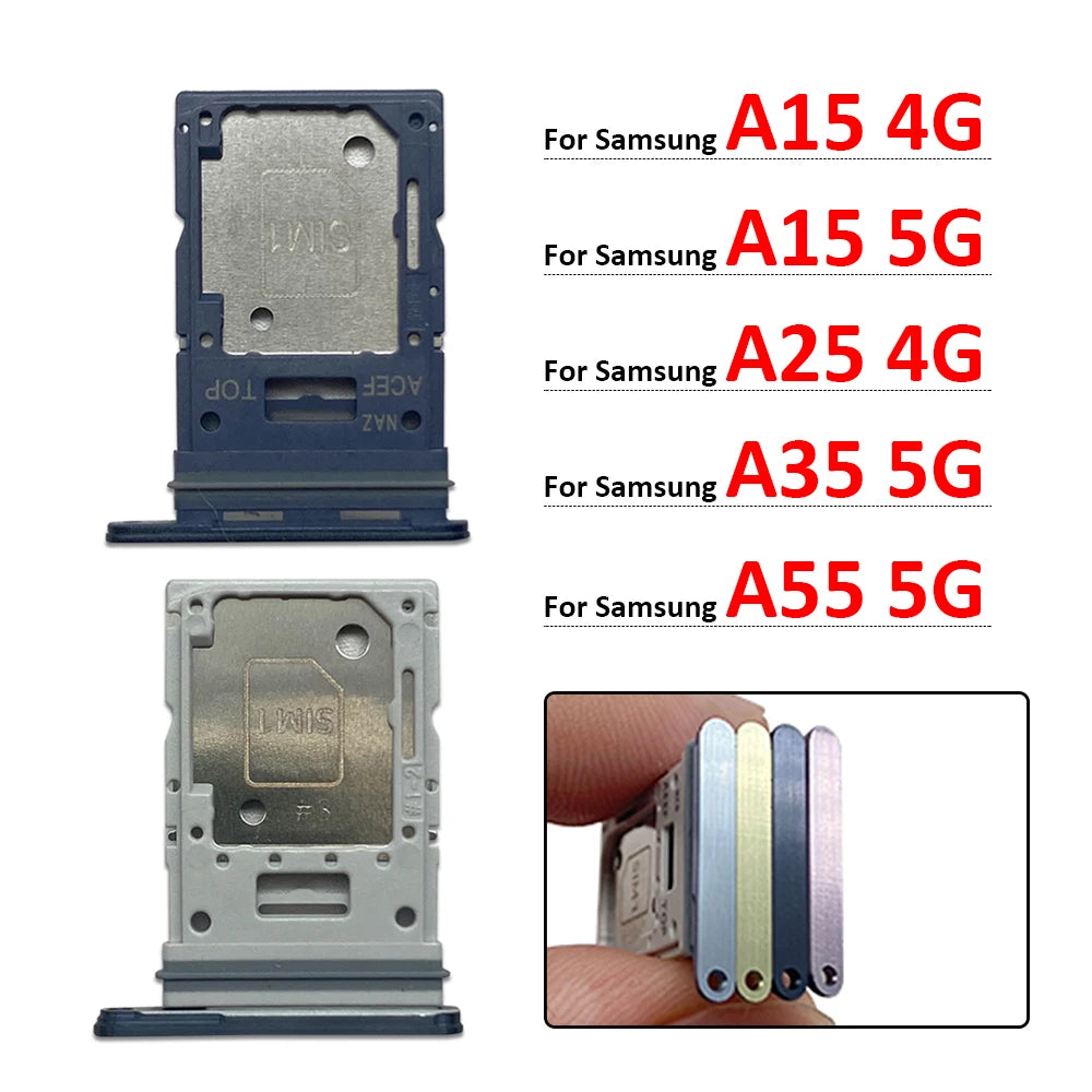 New For Samsung A15 A25 A35 A55 4G 5G SIM Card Slot SD Card Tray Holder Adapter Repair Parts Samsung phone repair parts