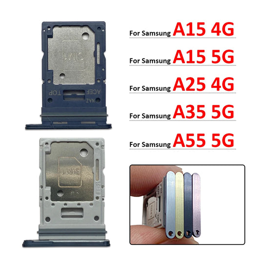 New For Samsung A15 A25 A35 A55 4G 5G SIM Card Slot SD Card Tray Holder Adapter Repair Parts Samsung phone repair parts