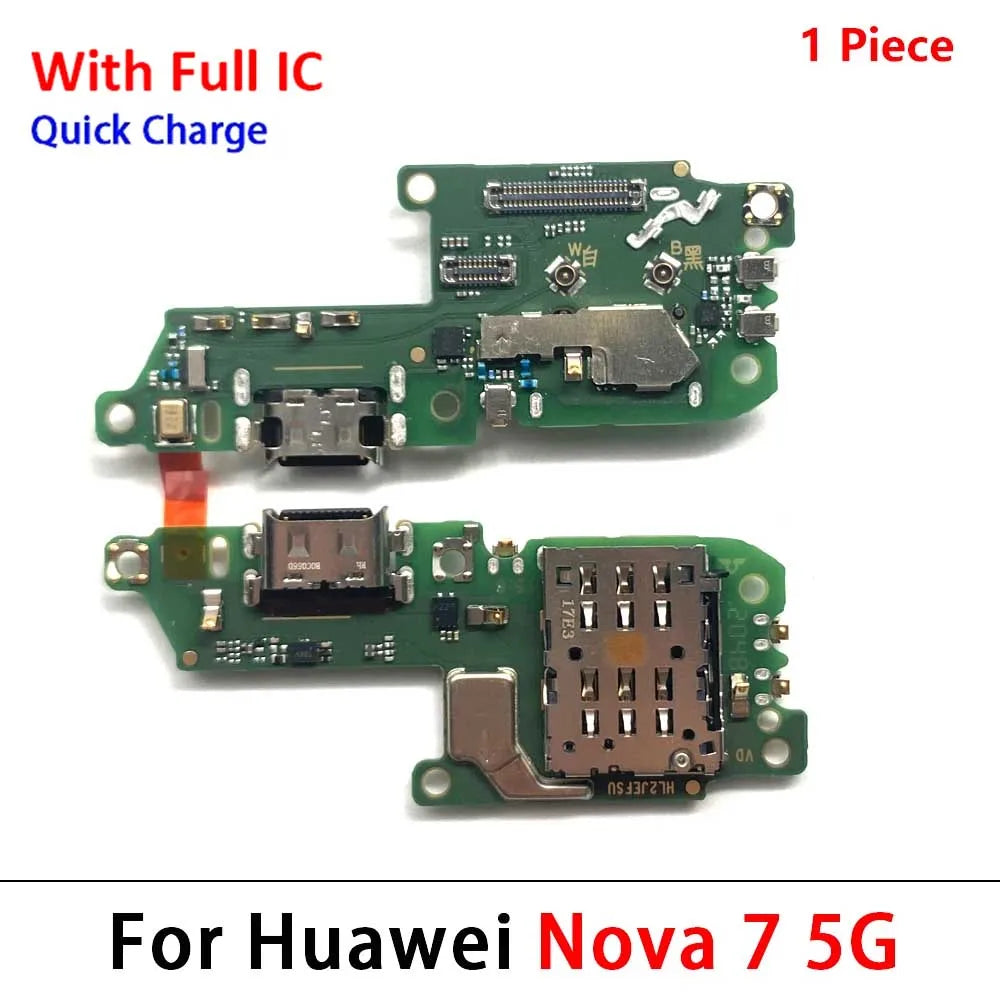 New For Huawei Nova 5 5T 7 7i 8 8i 9 10 Pro SE 5G USB Charger Dock Connector Charging Port Microphone Flex Cable Huawei phone repair parts