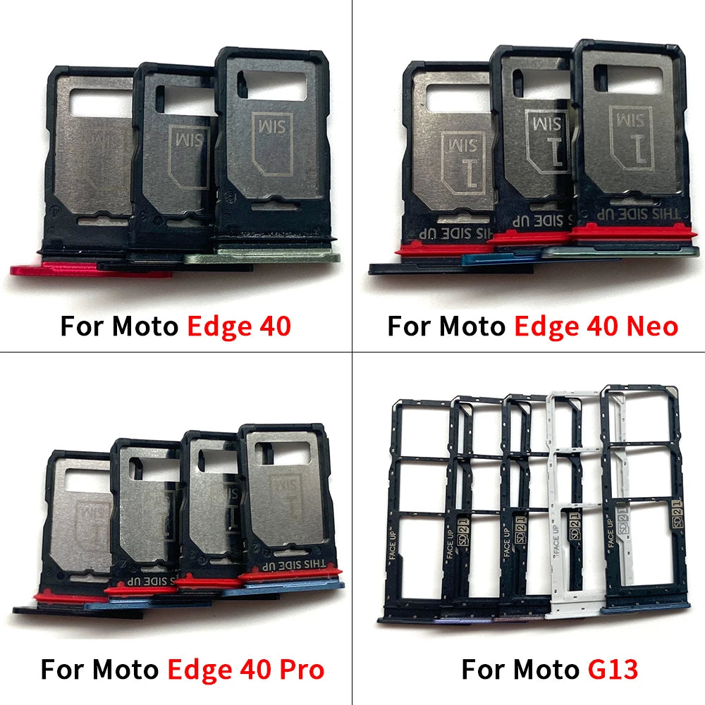 SIM Card Tray Slot Holder Adapter Accessories For Motorola Moto Edge 20 30 40 50 Pro Neo Fusion Lite Ultra Motorola phone repair parts