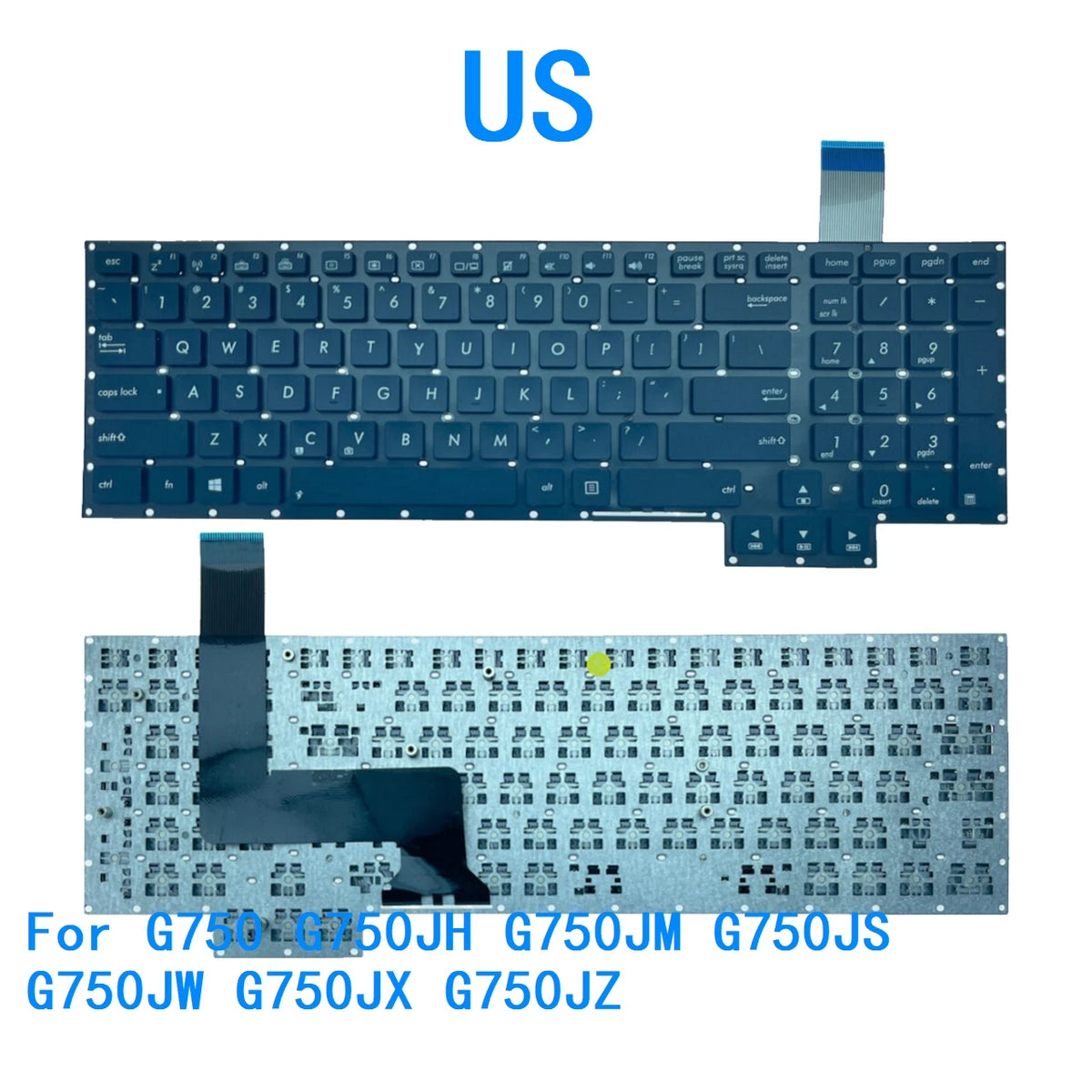 New US Language  Keyboard For ASUS G750 G750JH G750JM G750JS G750JW G750JX G750JZ Notebook PC Replacement Keyboard ASUS laptop repair parts