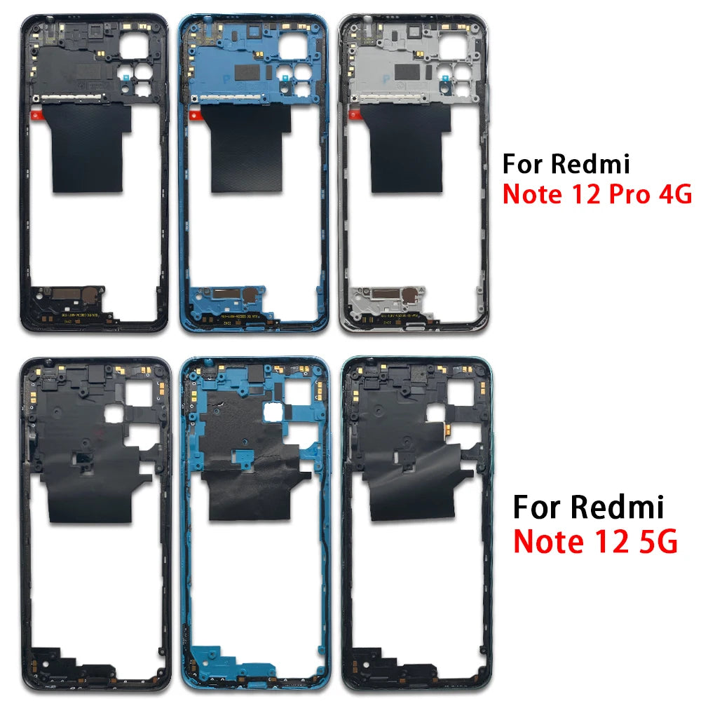 For Xiaomi Redmi Note 12 4G / Note 12 5G / Note 12 Pro 4G 5G / Note 12s Middle Frame Holder Housing Replacement Parts  Xiaomi  Xiao mi phone repair parts
