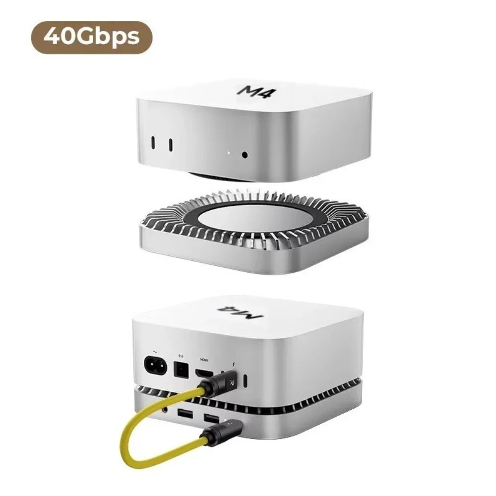 10-in-1 40Gbps USB C Hub M.2 SSD Enclosure for Mac Mini M4 Stand Type-C Docking Station SSD Case USB3.2 SD TF4.0 Thunderbolt 3