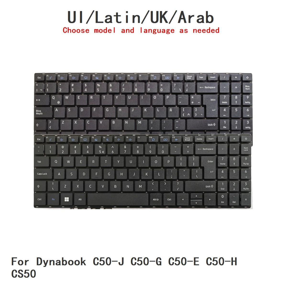 New UI Latin UK Arab Language  Keyboard For Toshiba Dynabook C50-J C50-G C50-E C50-H CS50 Notebook PC Replacement Keyboard