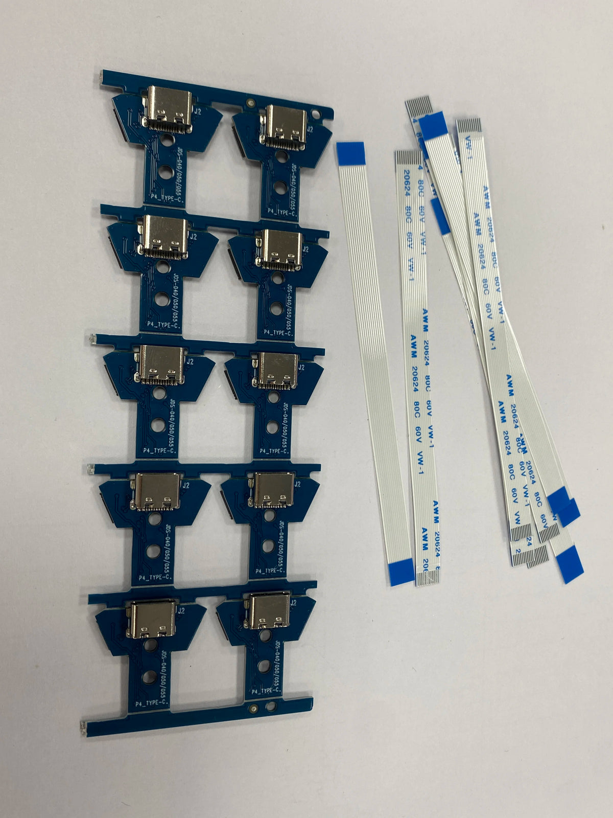 10/20/30PCS DIY USB C Type-C Female Socket Charging Port Jack Board +12PIN Flex Cable for PS4 JDS-040 JDS-050 JDS-055 Controller Game console repair parts
