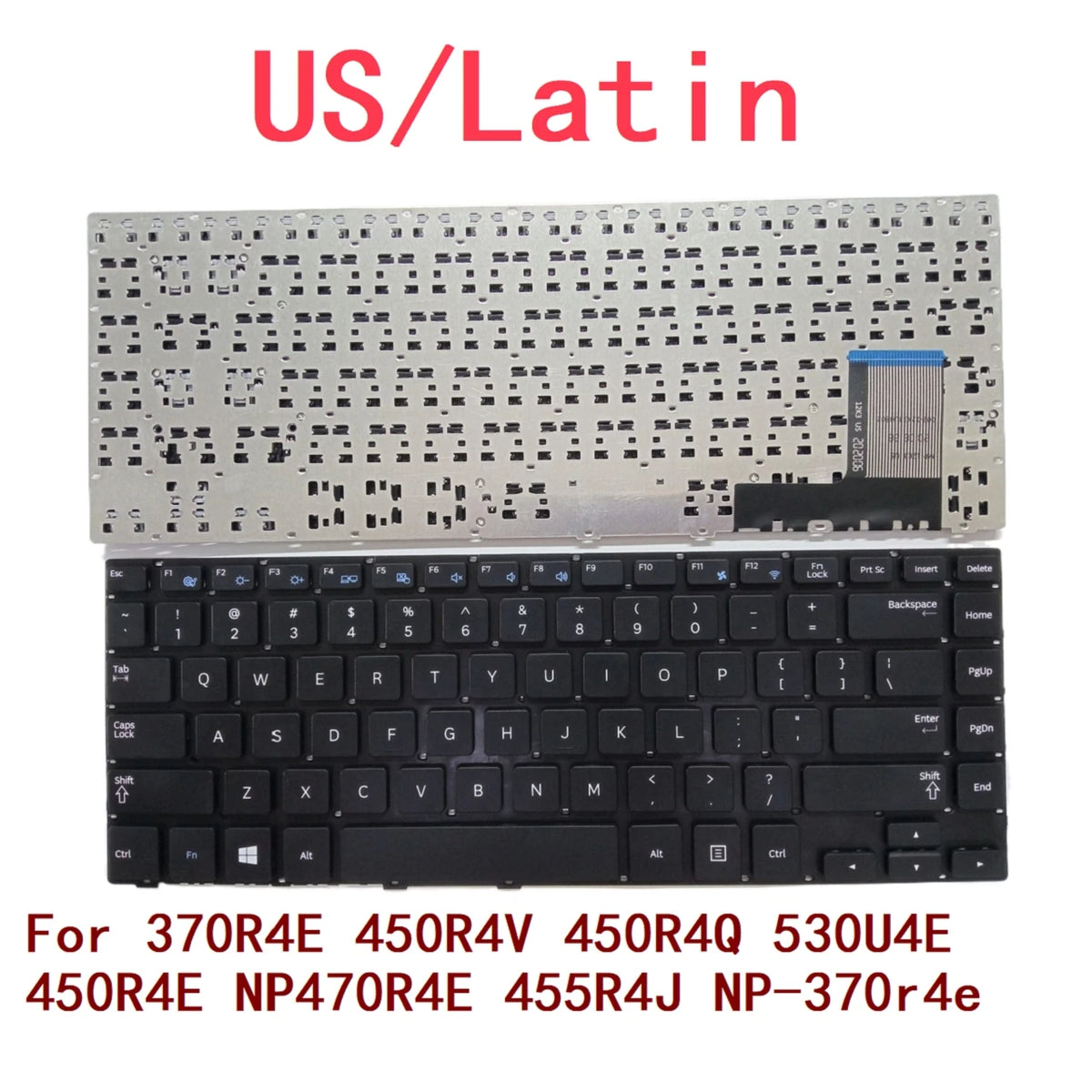 New US Latin Laptop Keyboard For Samsung 370R4E 450R4V 450R4Q 530U4E 450R4E NP470R4E 455R4J NP-370r4e Notebook PC Replacement SAMSUNG laptop repair parts