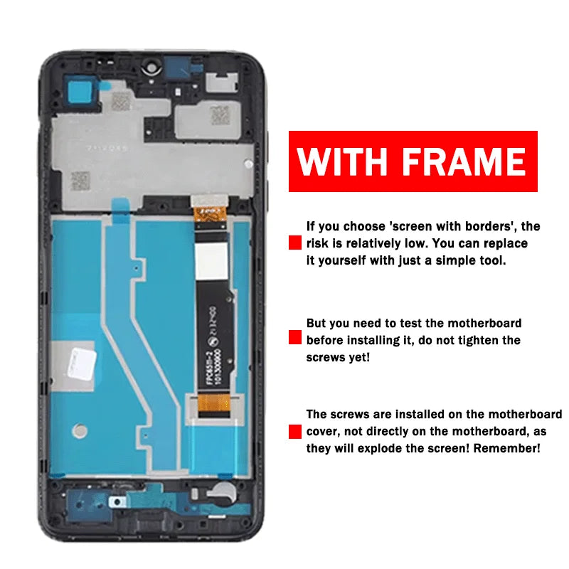 6.52“Display For TCL 305 6102D, 5164D LCD Display Touch Screen Digitizer Panel Assembly For TCL 306 X668, 6102H Display TCL phone repair parts