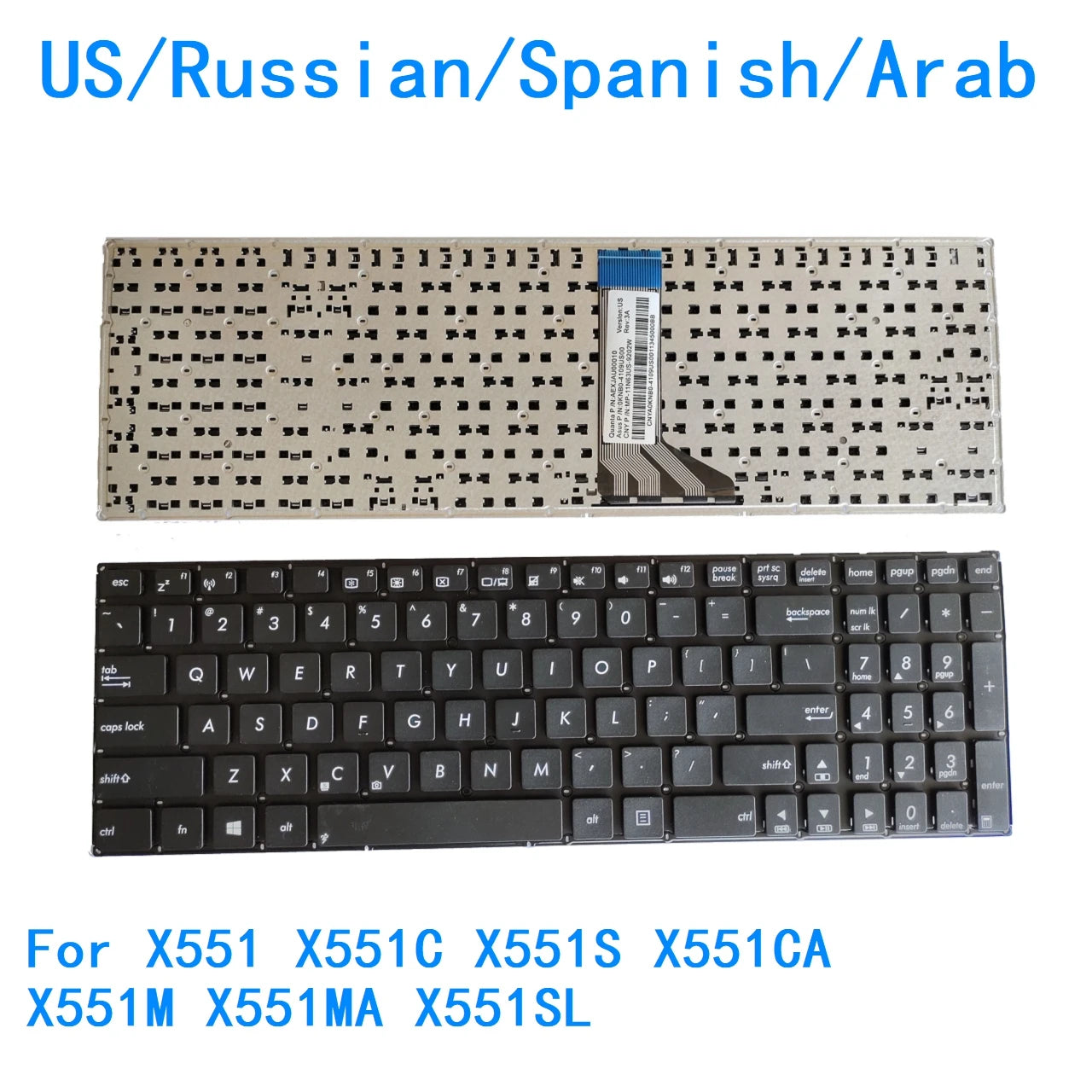 New US Russian Spanish Arab Language Keyboard For ASUS X551 X551C X551S X551CA X551M X551MA X551SL Replacement Keyboard ASUS laptop repair parts
