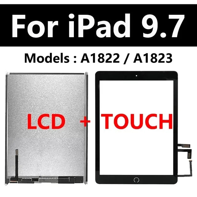 LCD Touch Screen For Apple iPad 5 5th Gen A1822 A1823 iPad 9.7 2017 Assembly Digitizer Front Glass Display Panel Replacement  iPad repair parts