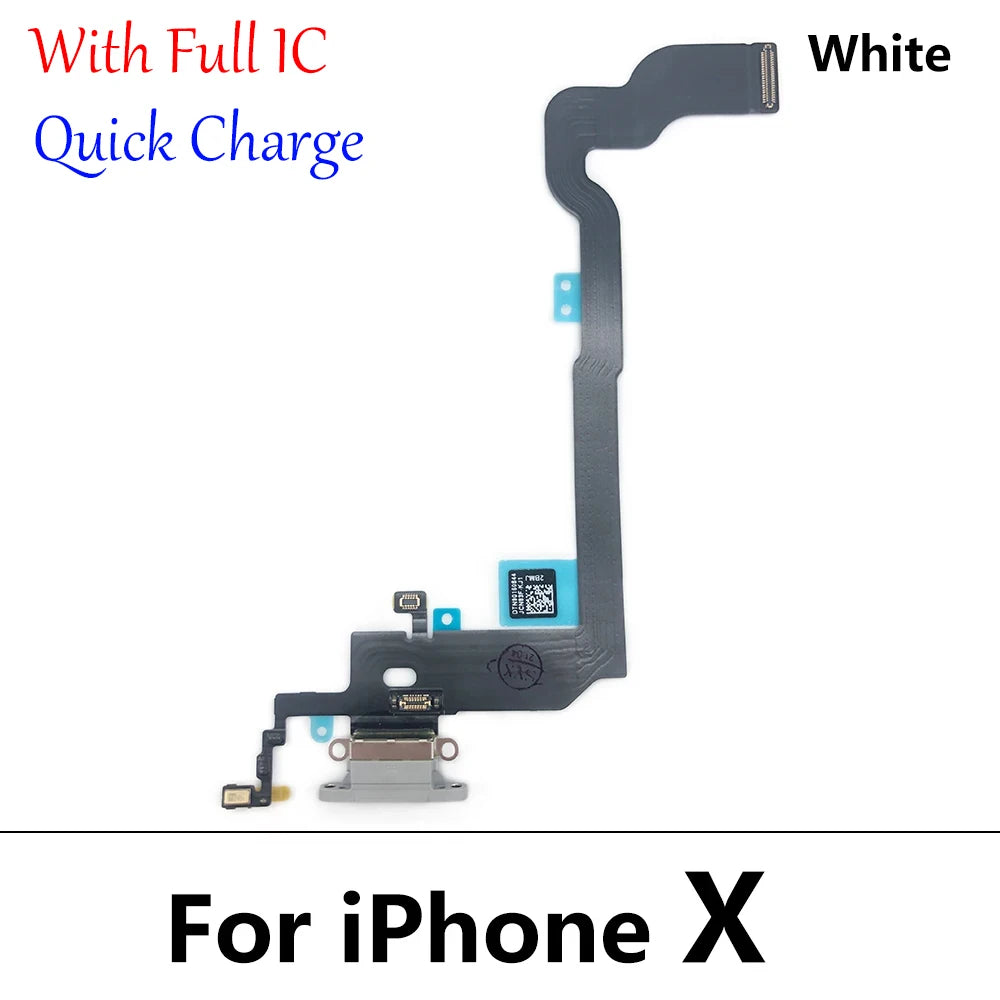 New For iPhone X XR XS Max Dock Connector Micro USB Charger Charging Board Port Flex Cable Microphone Board iPhone phone repair parts