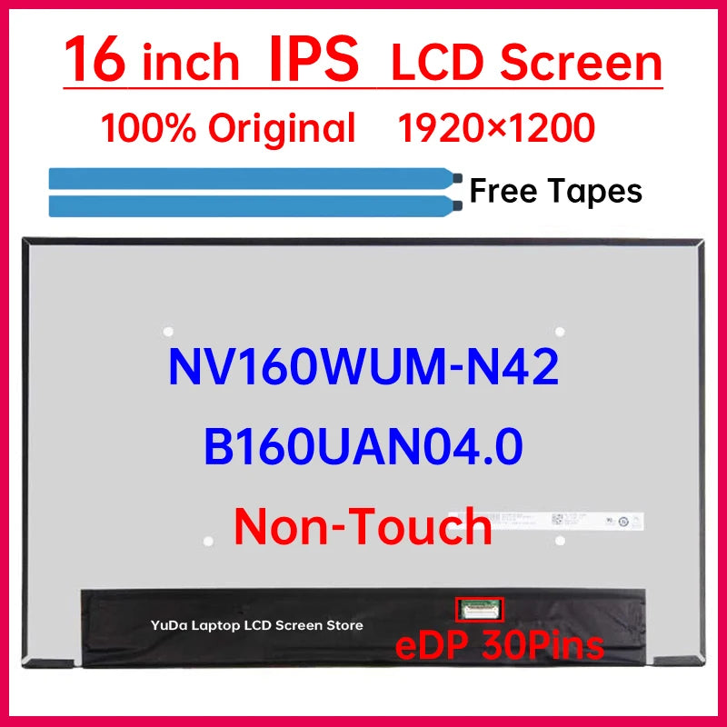 16 Inch Laptop LCD Screen NV160WUM-N42 B160UAN04.0 For Dell Inspiron 16 5620 5630 5635 Display Matrix Panel 1920x1200 Non-Touch DELL laptop repair parts
