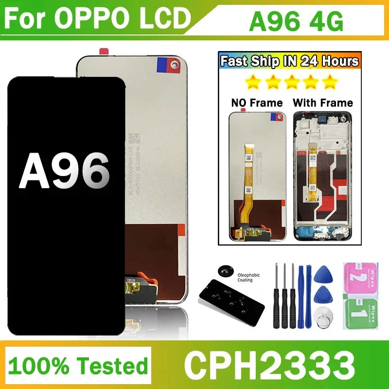 6.59'' Display For OPPO A96 CPH2333 LCD Display Touch Screen Digitizer Replacement For Oppo A96 LCD Frame Oppo phone repair parts Realme phone repair parts