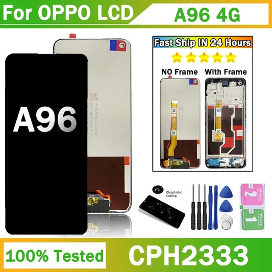 6.59'' Display For OPPO A96 CPH2333 LCD Display Touch Screen Digitizer Replacement For Oppo A96 LCD Frame Oppo phone repair parts Realme phone repair parts