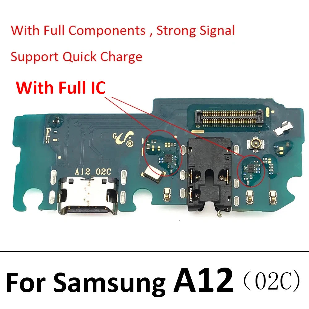 For Samsung A12 A125 A127 USB Charging Port Mic Microphone Dock Connector Board Flex Cable Repair Parts Samsung phone repair parts