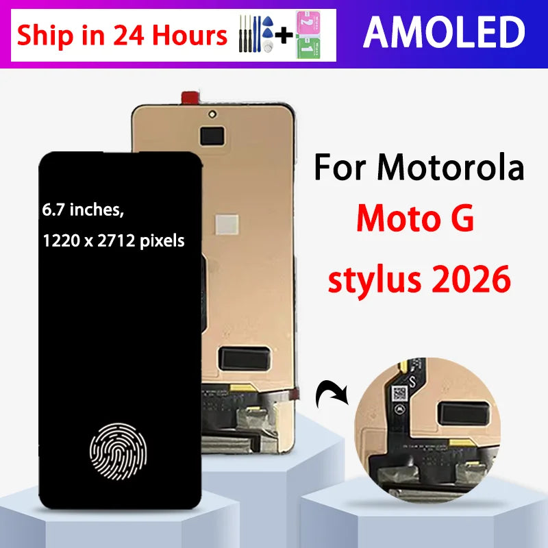 6.7”AMOLED for Motorola Moto G Stylus (2026) LCD Display Touch Screen Digitizer for Moto G Stylus 2026 Display Replacement Motorola phone repair parts