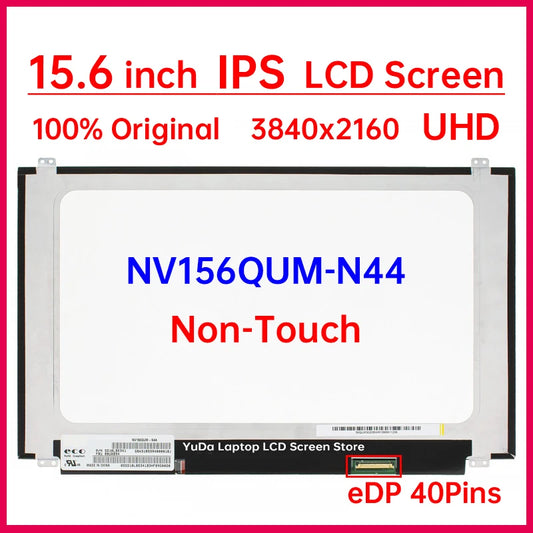 15.6" LCD Screen NV156QUM-N44 For Lenovo ThinkPad T570 T580 P51s P52s Display Matrix Panel Replacement UHD 3840x2160 eDP 40 Pins Lenovo laptop repair parts