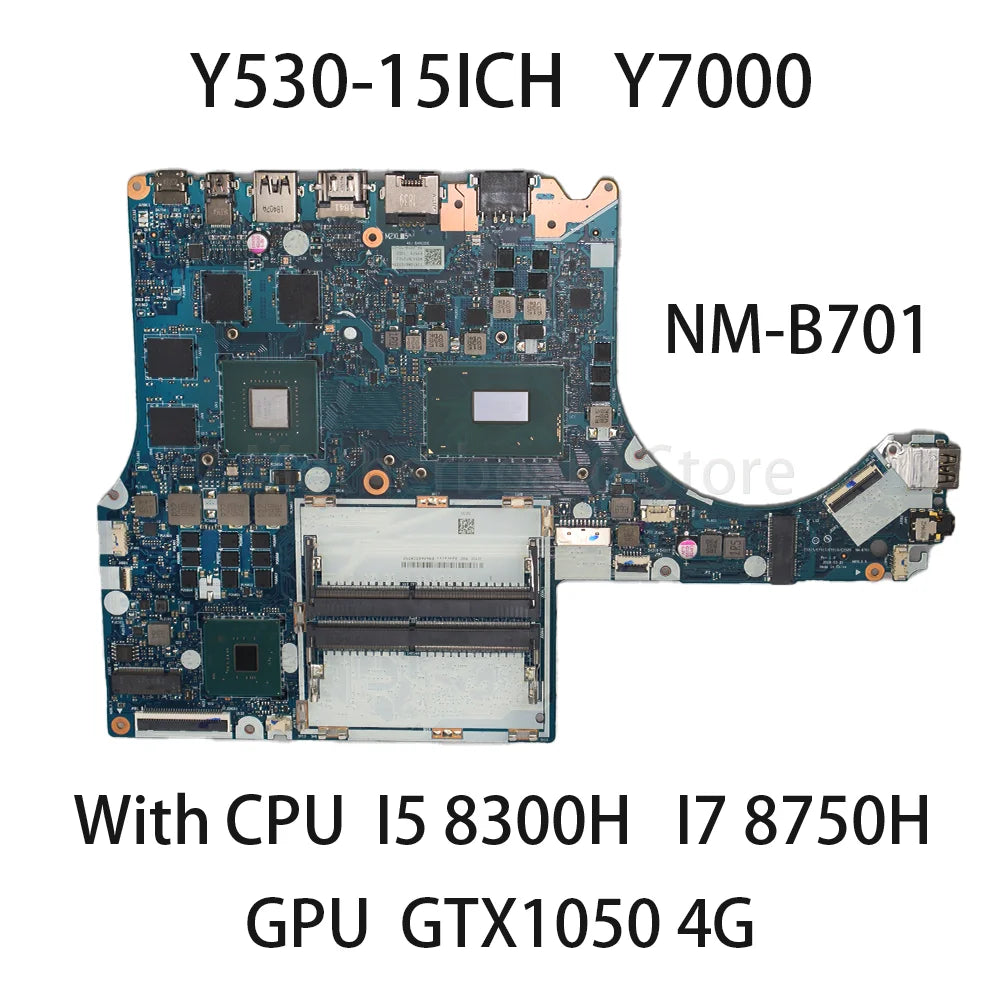 Laptop Mainboard For Lenovo Y530-15ICH Y7000 EY519 EY520 NM-B701 With CPU I7 9750H I5 9300H GPU GTX1050 4G 5B20S56084 Lenovo laptop repair parts