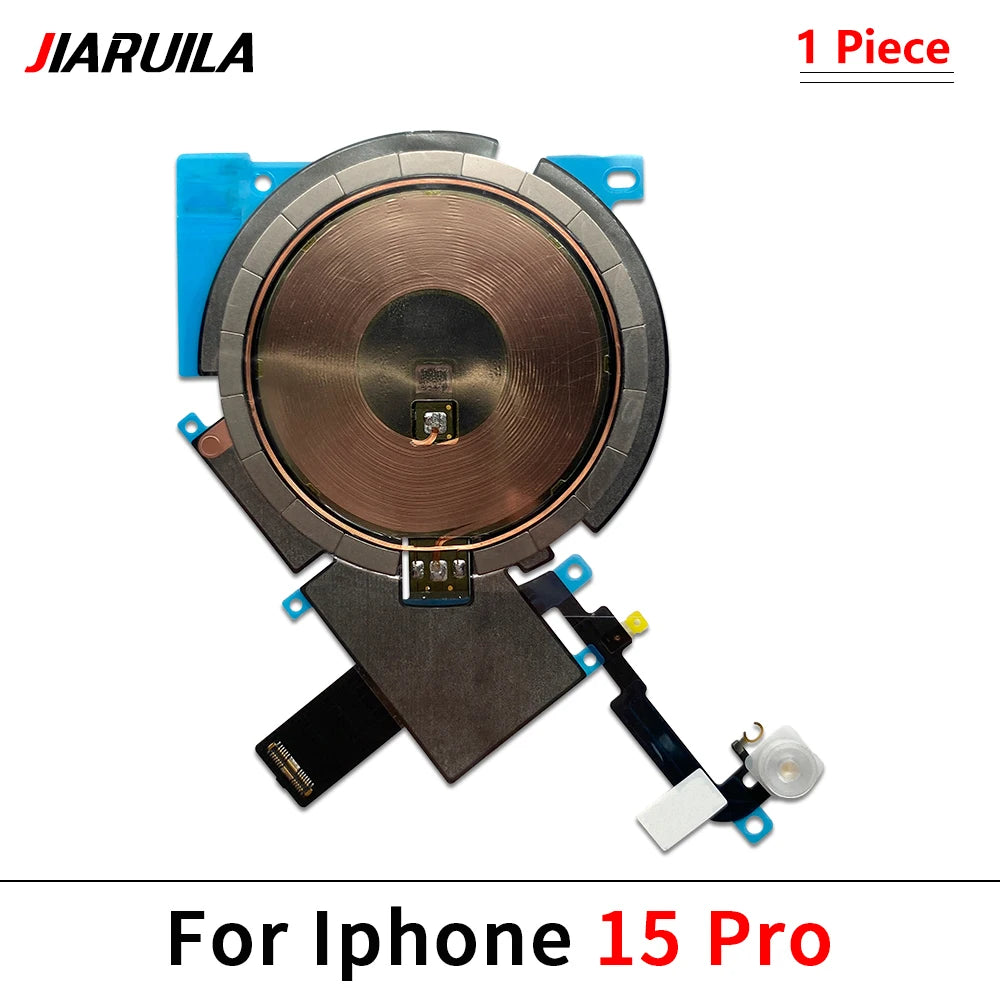 Wireless Charging Chip Coil For iPhone 16 15 14 13 12 11 Pro Max Plus Mini With Magnet Power Volume Button Flex Charger Panel iPhone phone repair parts