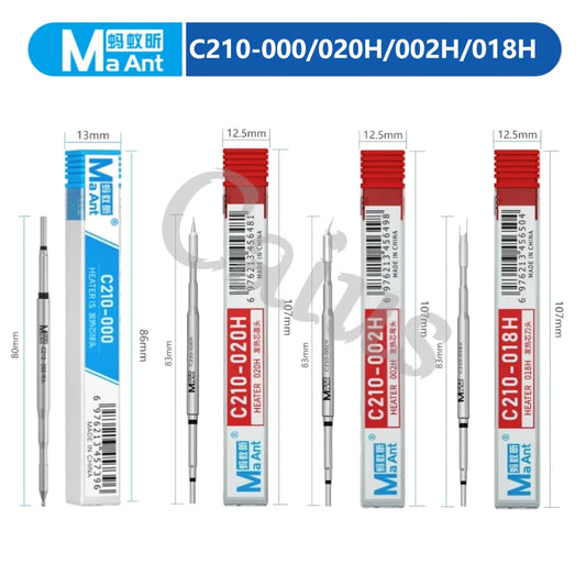 MaAnt New C210-000/020H/002H/018H Soldering Iron Tips 210 Tip for T210 Sugon T26/T26D Soldering Handle Soldering Welding Station Professional Repair Tools