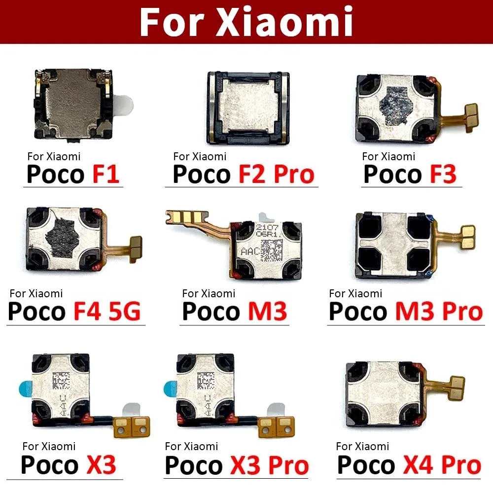 10Pcs, Front Top Earpiece Earphone Ear Speaker Sound Receiver For Xiaomi Poco F1 F2 F3 F4 F5 M3 M4 M6 X3 X4 X6 Pro 5G X3 GT  Xiaomi  Xiao mi phone repair parts