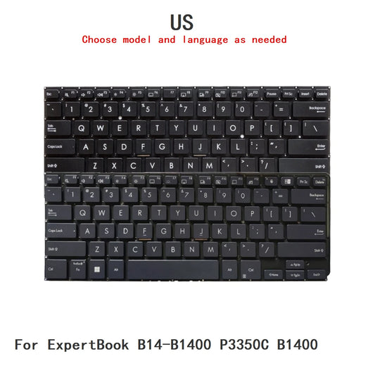 New US Language  Backlit Keyboard For ASUS ExpertBook B14-B1400 P3350C B1400 Notebook PC Replacement Keyboard  ASUS laptop repair parts