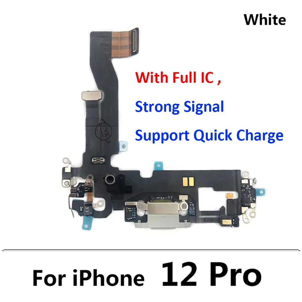 10Pcs/Lot, New USB Charging Port Mic Microphone Dock Connector Board Flex Cable For iPhone 12 Pro Max 12 mini Repair Parts iPhone phone repair parts