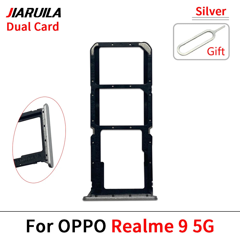 10Pcs, SIM Card Tray Slot Holder Adapter Accessories For OPPO Realme 7 8 9 Pro 4G 5G Realme phone repair parts