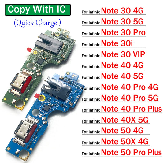 USB Charger Dock Connector Charging Port Microphone Flex Cable For infinix Note 30 30i 40 40X 50 50X Pro Plus VIP 4G 5G  infinix phone repair parts