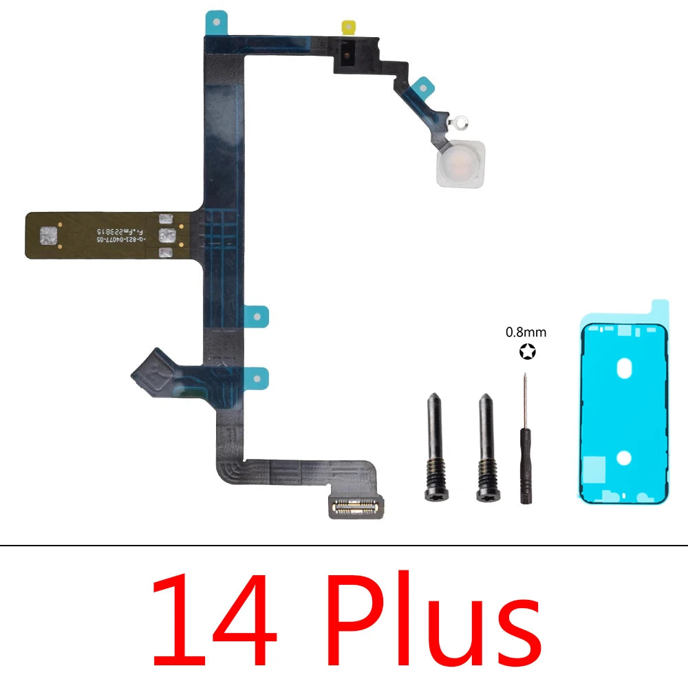 1set LED Flash Flex Cable For iPhone 16 Plus 15 Pro Max 14 13 Mini Proximity LED Light Sensor Ambient Flashlight iPhone phone repair parts